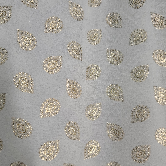 Michael Kors White Cream Gold Paisley Blouse XL - Picture 3 of 4